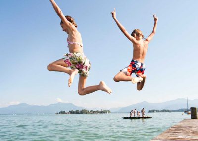 Bathing fun at Chiemsee